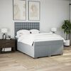 vidaXL Boxspringbett mit Matratze Hellgrau 140x190 cm Stoff