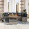 vidaXL Gartensofa-set mit Kissen 9 pcs Grau Poly-Rattan