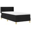 vidaXL Boxspringbett mit Matratze Schwarz 200 x 90 cm Stoff