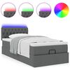 vidaXL Ottoman-Bett mit Matratze & LEDs Dunkelgrau 90x190 cm Stoff