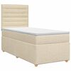 vidaXL Boxspringbett mit Matratze mit Kopfteil Creme 80 x 200 cm Stoff