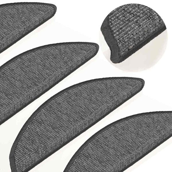 vidaXL Stufenmatten 15 Stk. 56x17x3 cm Beige und Grau Halbrund