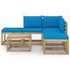 vidaXL 6-tlg. Garten-Lounge-Set mit Hellblauen Kissen