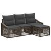 vidaXL Gartensofa-set 4 stk. Grau Poly-Rattan
