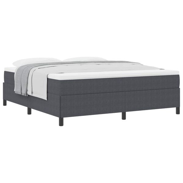 vidaXL Boxspringbett Dunkelgrau 180 x 200 cm Samt