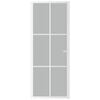 vidaXL Innentür 83x201,5 cm Weiß Mattglas und Aluminium