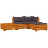vidaXL 4-tlg. Garten-Lounge-Set mit Kissen Massivholz Akazie