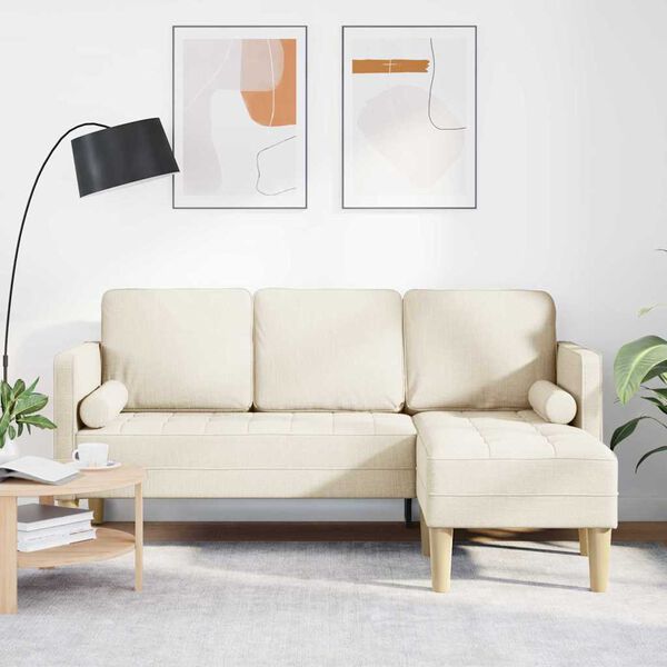 vidaXL Sofa Set mit Kissen Leinen Polyester