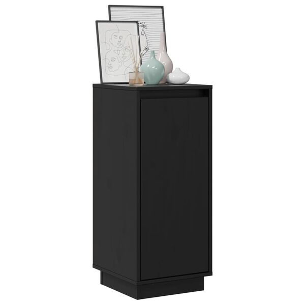 vidaXL Sideboards 2 Stk. Schwarz 31,5x34x75 cm Massivholz Kiefer