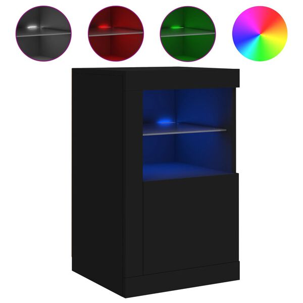 vidaXL Sideboard mit LED-Leuchten Schwarz 41x37x67 cm