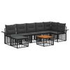 vidaXL Outdoor-Sofagarnitur 8 pcs Schwarz und Dunkelgrau Polyester