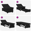 vidaXL Pull-Out Schlafsofa 67cm Schwarz Mikrofaser