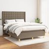 vidaXL Boxspringbett mit Matratze Taupe 140x190 cm Stoff