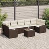 vidaXL Sofa Set mit Kissen Braun und Creme 55 x 55 x 37 cm Poly Rattan