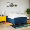 vidaXL Boxspringbett mit Matratze Blau 140x190 cm Stoff