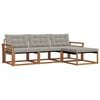 vidaXL Outdoor-Sofagarnitur 4 stk. 4-Sitzer Natur und Hellgrau