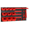 vidaXL 35-tlg Stapelboxen-Wandregal Rot & Schwarz 77x39cm Polypropylen