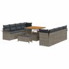 vidaXL Garten-Sofa-Set 11 pcs Grau Poly-Rattan
