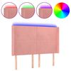 vidaXL LED Kopfteil Rosa 147x16x118/128 cm Samt