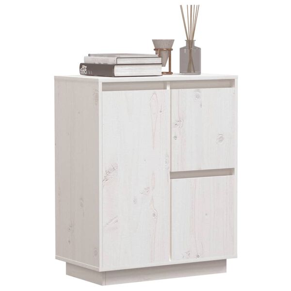 vidaXL Sideboard Weiß 60x34x75 cm Massivholz Kiefer