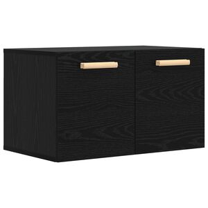vidaXL Wandschrank Schwarz Eichen-Optik 60 x 36,5 x 35 cm