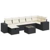 vidaXL 8-tlg. Garten-Sofagarnitur mit Kissen Schwarz Poly Rattan