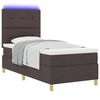 vidaXL LED Boxspringbett mit Matratze Dunkelbraun 80 x 200 cm Stoff