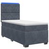 vidaXL Boxspringbett mit Matratze Dunkelgrau 80 x 200 cm Samt