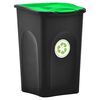 vidaXL M&uuml;lleimer mit Klappdeckel 50L Schwarz und Gr&uuml;n