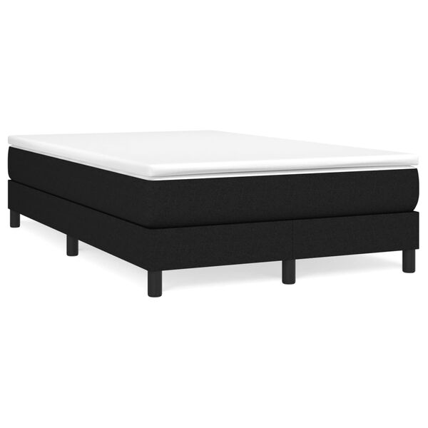 vidaXL Boxspringbett mit Matratze Schwarz 120x200 cm Stoff