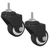 vidaXL Drehrolle 2 Stk. Schwarz 40,4 x 40,4 x 19,7 mm Eisen und Nylon