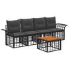 vidaXL Outdoor-Sofagarnitur 5 stk. Schwarz und Dunkelgrau Polyester