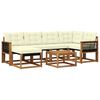 vidaXL Outdoor-Sofagarnitur 7 stk. Natur und Creme