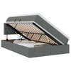 vidaXL LED-Speicherbett mit Matratze Dunkelgrau 120 x 190 cm Stoff