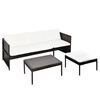 vidaXL 3-tlg. Garten-Lounge-Set mit Auflagen Poly Rattan Braun