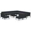 vidaXL 14-tlg. Garten-Lounge-Set mit Auflagen Poly Rattan Schwarz
