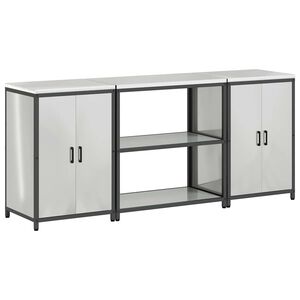 vidaXL Aufbewahrungsset f&uuml;r die K&uuml;che 3 pcs Silber Verzinkter Stahl