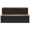 vidaXL Whirlpooltreppe Schwarz 100x50x50,5cm Poly Rattan Akazie Massiv
