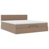 vidaXL Ottoman-Bett mit Matratzen & LEDs Cappuccino-Braun 180x200cm