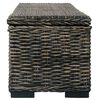 vidaXL Aufbewahrungsbox 120 cm Schwarz Kubu-Rattan Massivholz Mango
