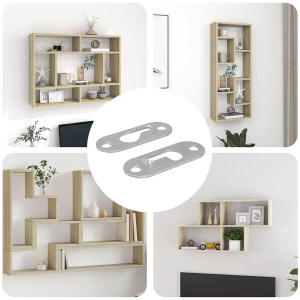 vidaXL Schl&uuml;sselloch-H&auml;nger 2 pcs Silber 45 x 16 x 3.5 mm Eisen