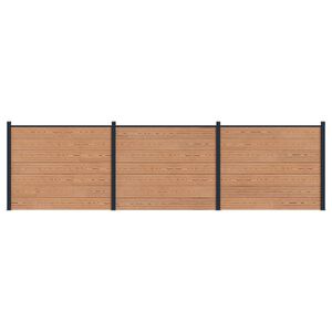 vidaXL Zaunelement 3 pcs WPC und Aluminium Braun