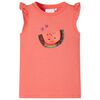 vidaXL Kinder-T-Shirt mit R&uuml;schen&auml;rmeln Korallenrosa 116