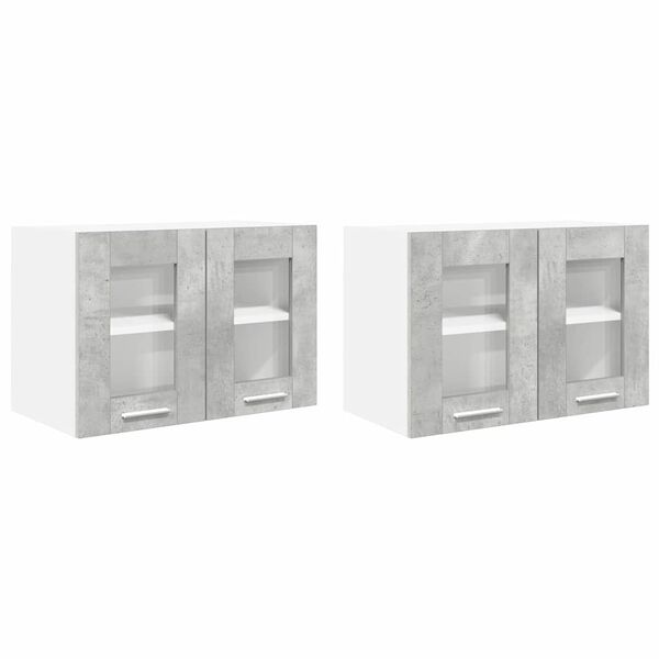 vidaXL H&auml;ngeschrank 2 pcs Beton Grau 60 x 31 x 40 cm Holzwerkstoff
