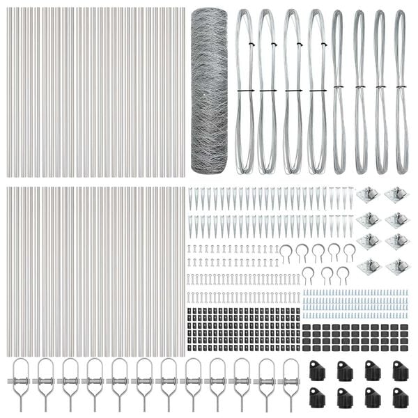 vidaXL Zaunpfosten Silber 100 x 0,8 m (36 mm Maschenweite) Stahl
