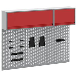 vidaXL Werkzeugschrank-Set 5 stk. Rot Pulverbeschichteter Stahl