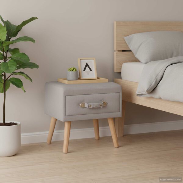 vidaXL Nachttisch Grau 40x35x40 Stoff