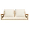 vidaXL H&auml;ngebank mit Kissen Beige 109x62x40 cm Poly Rattan