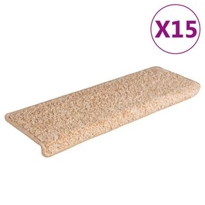 vidaXL Stufenmatten 15 Stk. 65x21x4 cm Gold Rechteckiger Rand