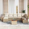 vidaXL Garten-Sofa-Set mit Kissen 8 pcs Beige Poly-Rattan